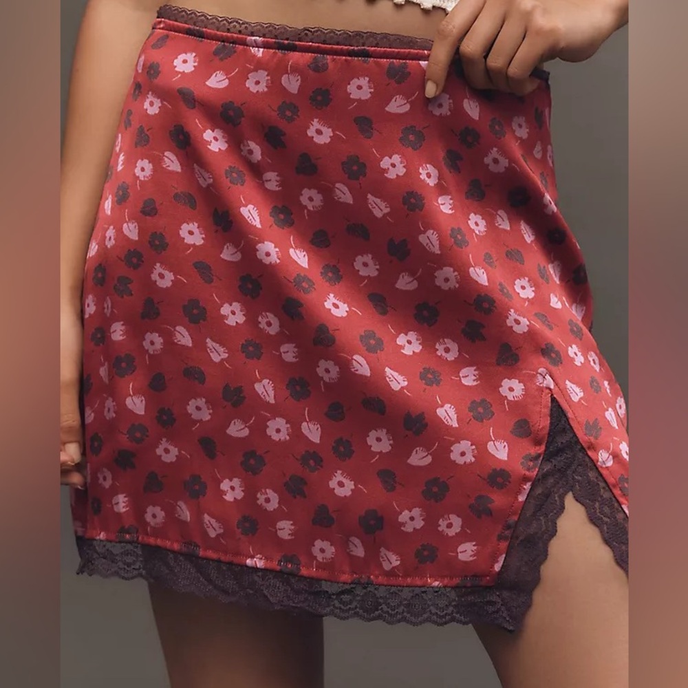 Maeve Lace-Trim Mini Slip Skirt